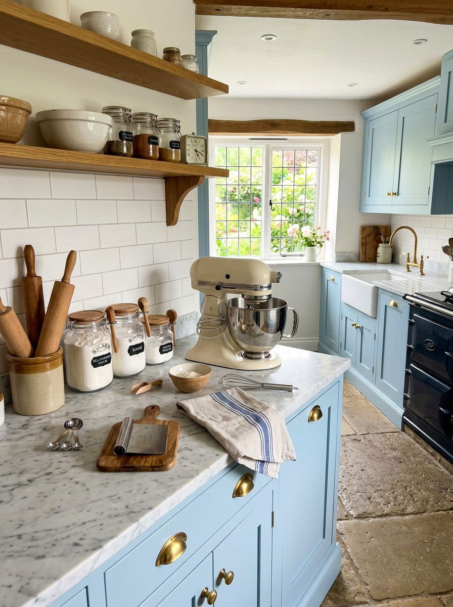 Baking Center With Stand Mixer - 30 appliance pantry ideas
