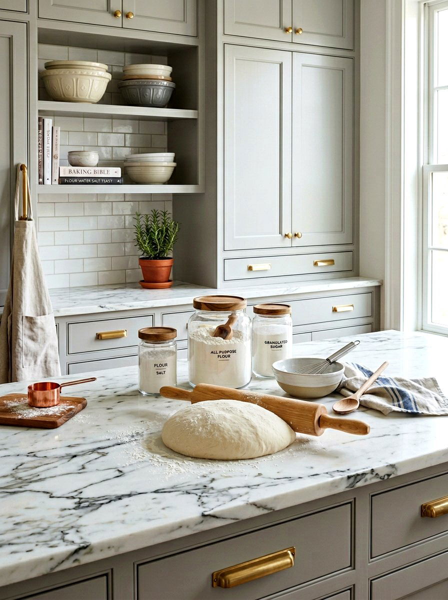 Baking Pantry Marble Countertop - 30 baking pantry ideas