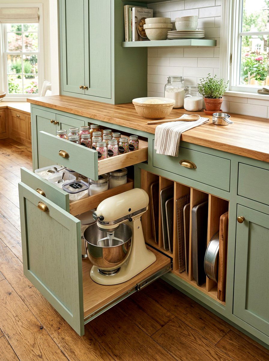 Baking Station Cabinet - 30 pull out pantry ideas