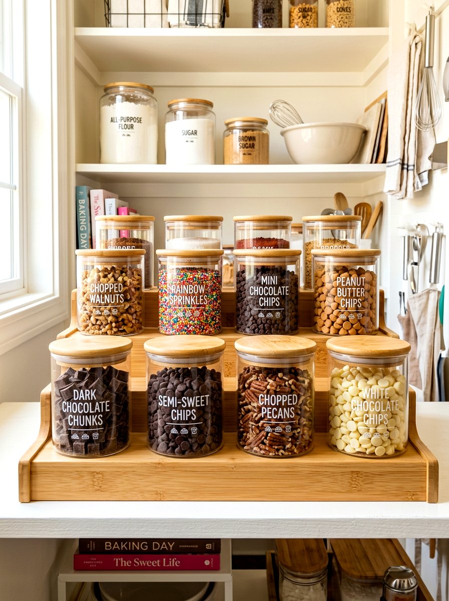 Baking Supply Jar - 30 glass jar pantry ideas