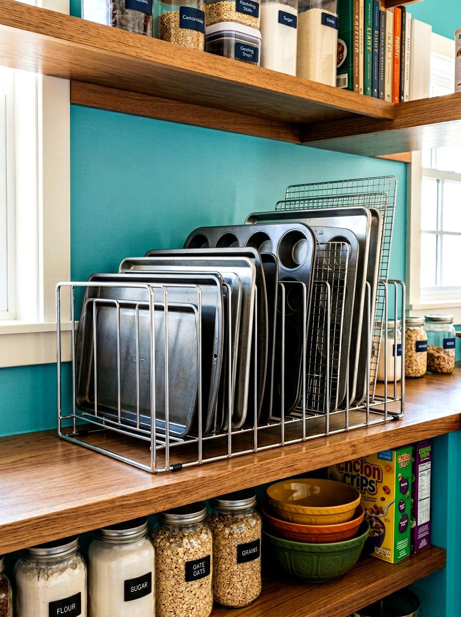 Baking pan organizer rack - 30 tray divider cabinet ideas