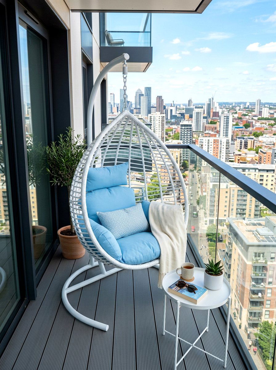 Balcony Compact Cocoon Chair - 30 cozy cocoon chair ideas