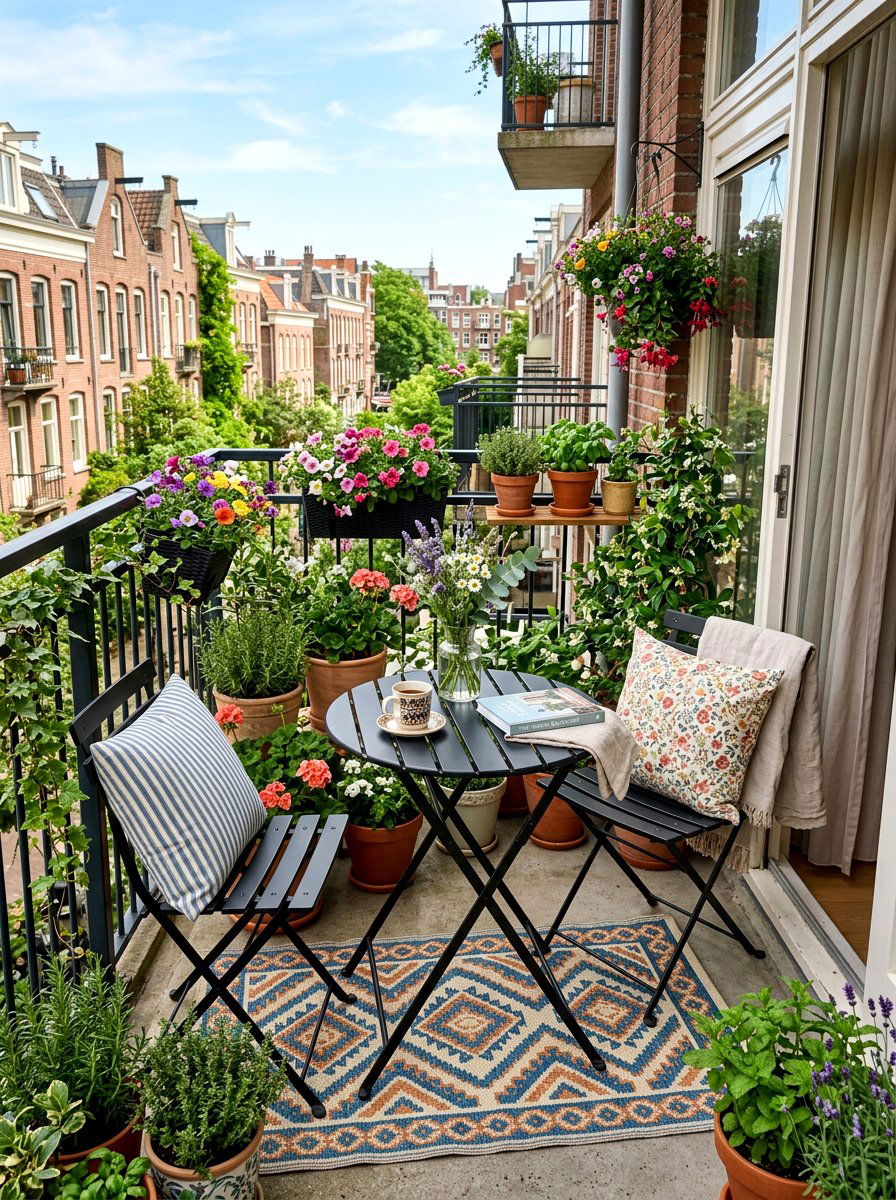 Balcony Corner Bistro Set - 30 quiet corner decor ideas