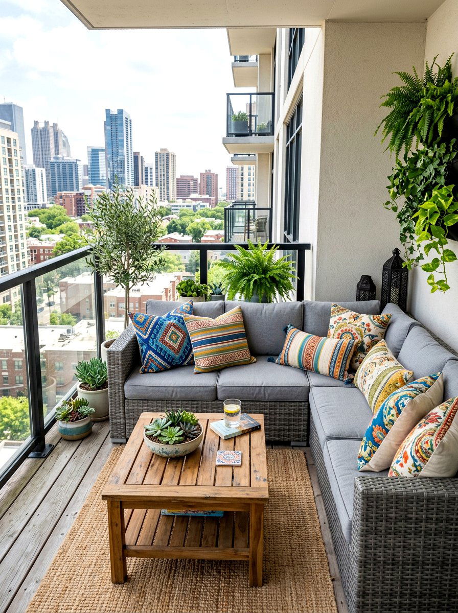 Balcony Corner Sectional - 30 balcony seating nook ideas