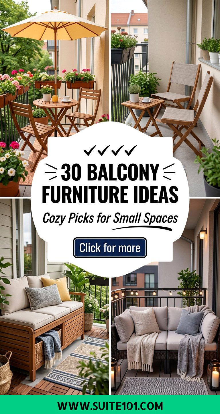 Balcony Furniture Ideas 30 Cozy Picks for Small-Space Living - Balcony Furniture Ideas: 30 Cozy Picks for Small-Space Living