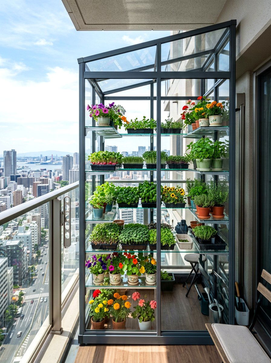 Balcony Greenhouse - 30 modern greenhouse ideas