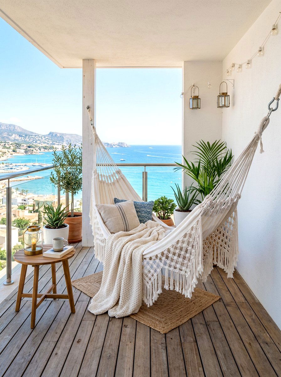 Balcony Hammock - 30 urban balcony ideas
