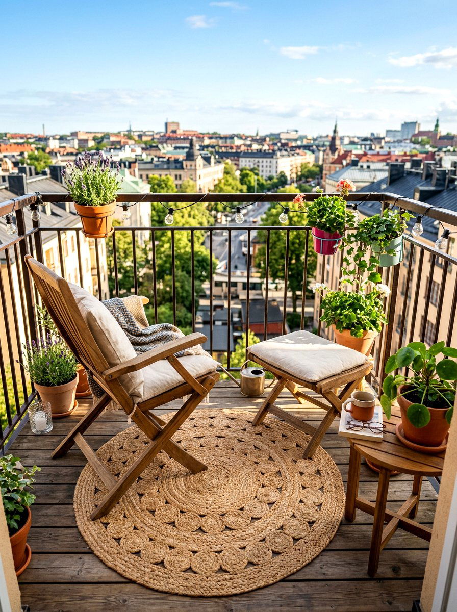 Balcony Jute Mat - 30 jute rug styling ideas