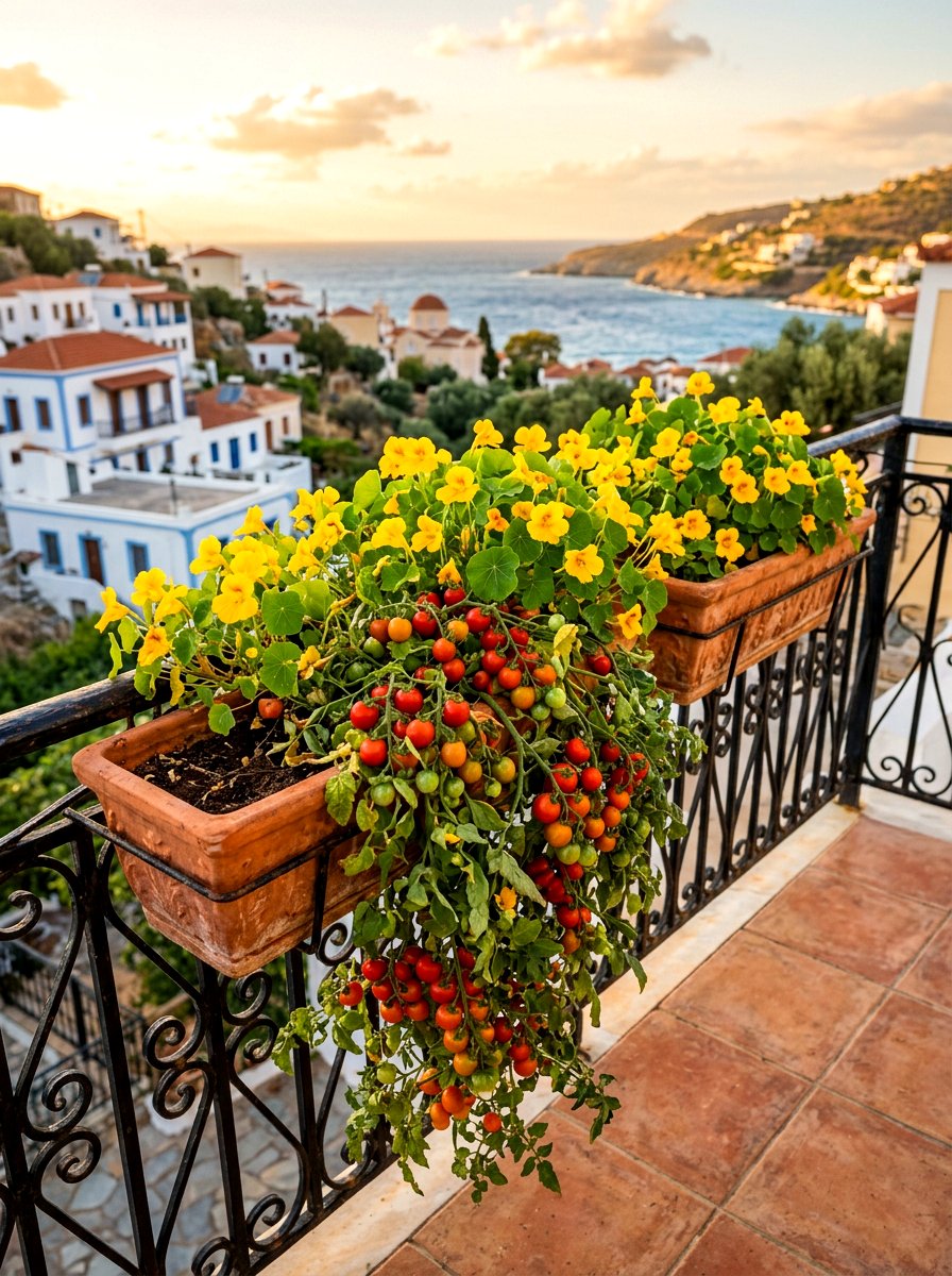 Balcony Railing Flower Box - 30 compact kitchen garden ideas