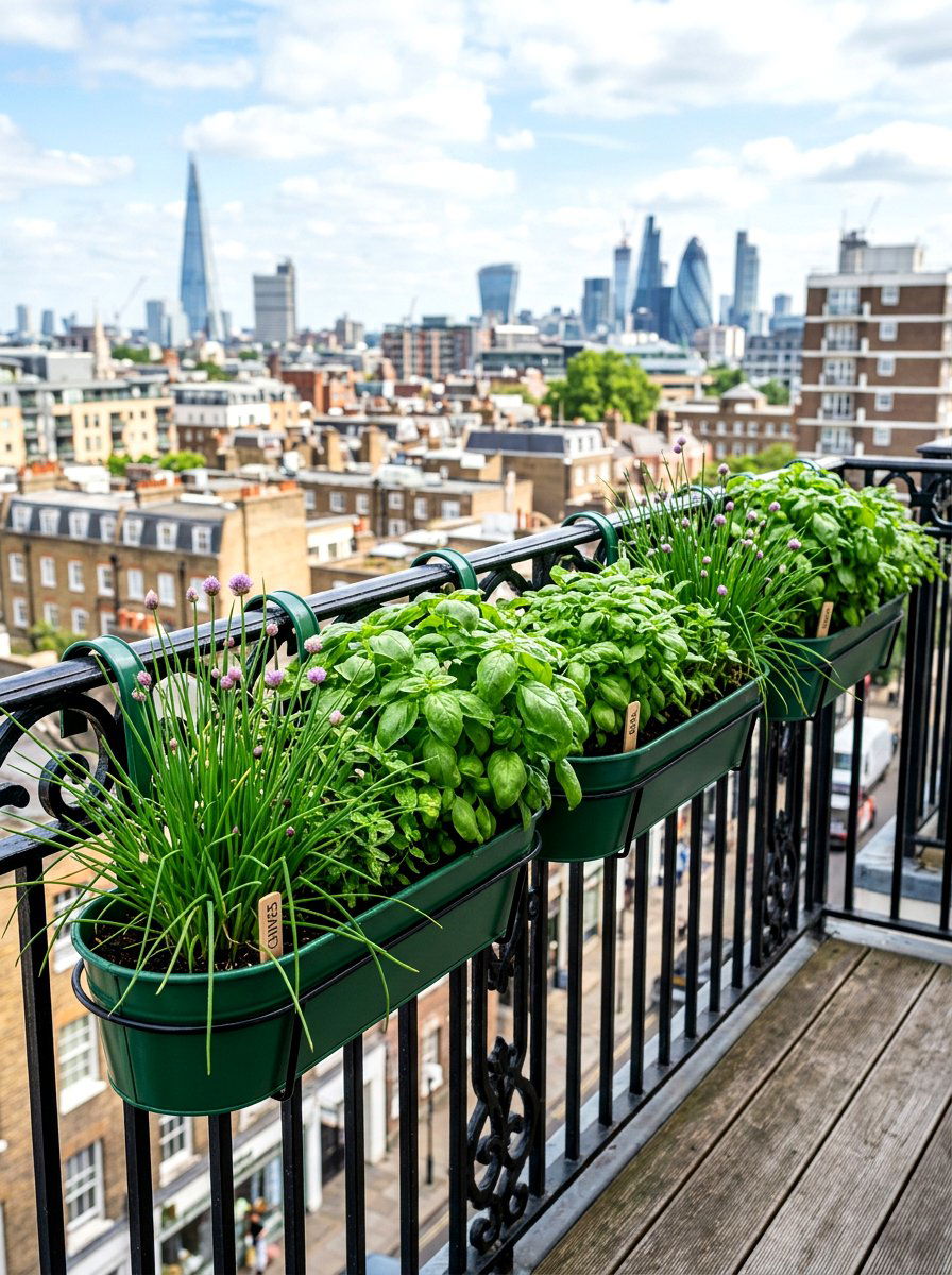 Balcony Railing Herb Garden - 30 vertical herb garden ideas
