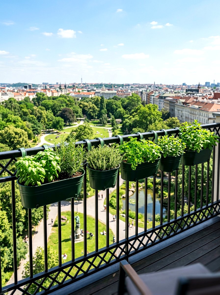 Balcony Railing Herb Garden - 30 small herb garden ideas