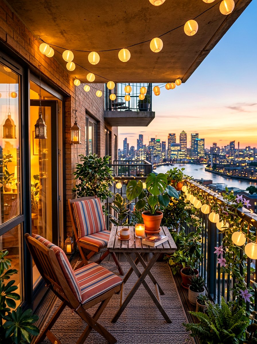 Balcony Railing Light - 30 paper lantern lighting ideas