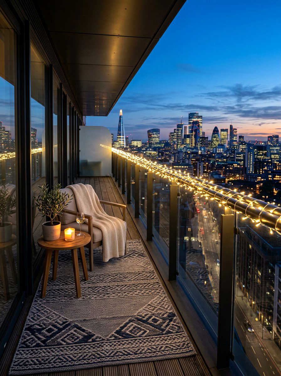 Balcony Railing Lights - 30 apartment patio mood lighting ideas