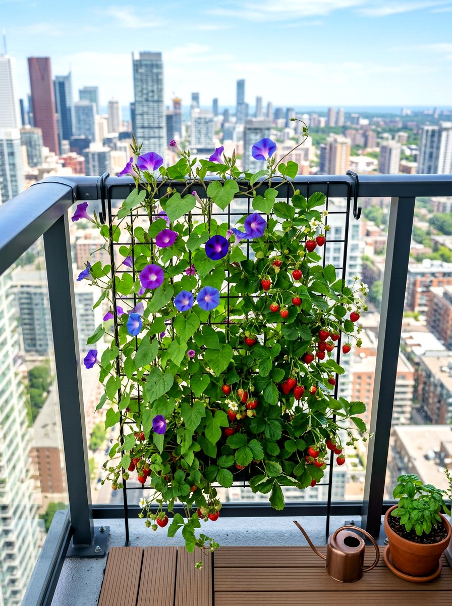 Balcony Railing Trellis - 30 vertical garden trellis ideas