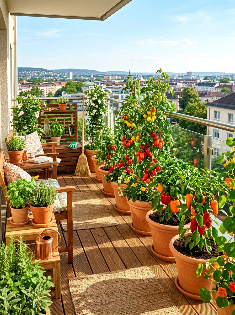 Balcony Vegetable Garden - 30 small apartment balcony garden ideas