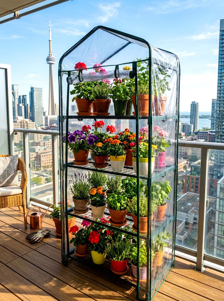 Balcony Vertical Greenhouse - 30 mini greenhouse ideas