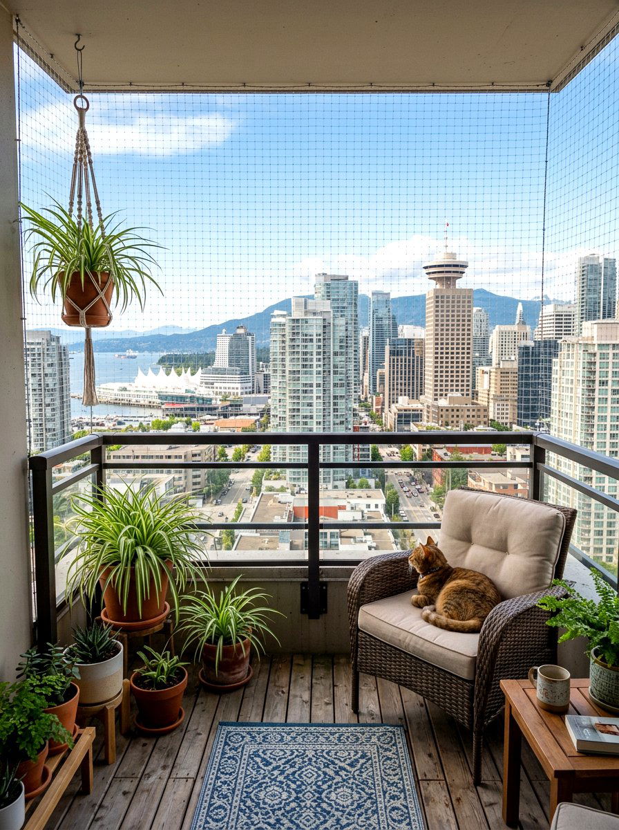 Balcony cat netting system - 30 catio ideas