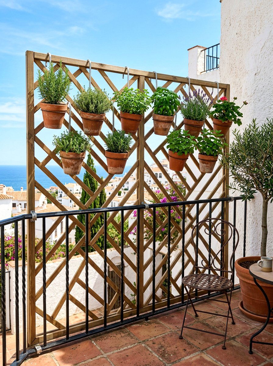 Balcony lattice privacy shield - 30 lattice privacy ideas