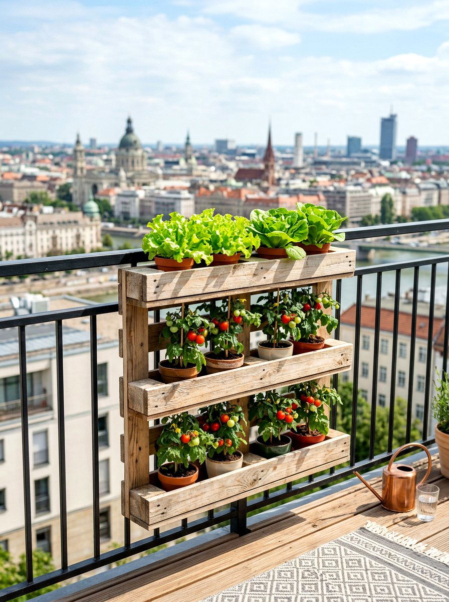 Balcony pallet planter - 30 pallet planter ideas