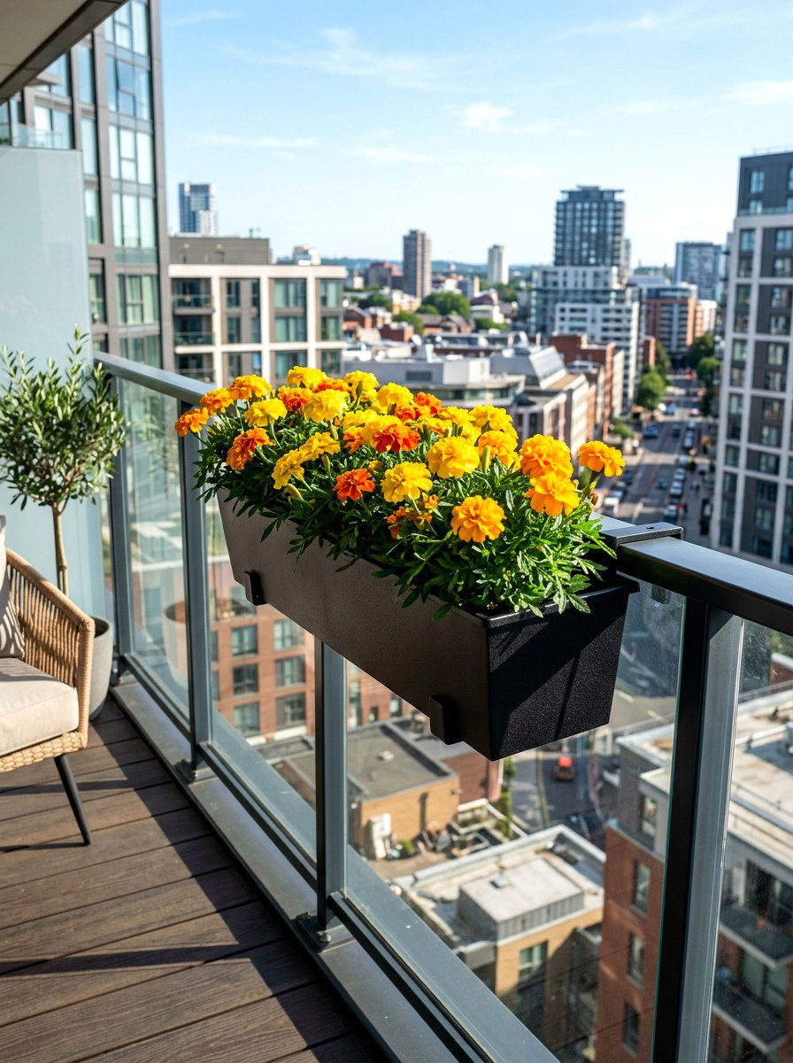 Balcony rail planter - 30 hanging container garden ideas