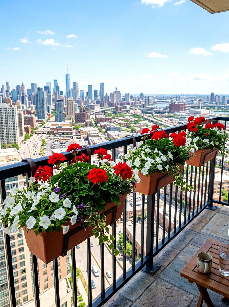 Balcony railing planter - 30 apartment garden ideas