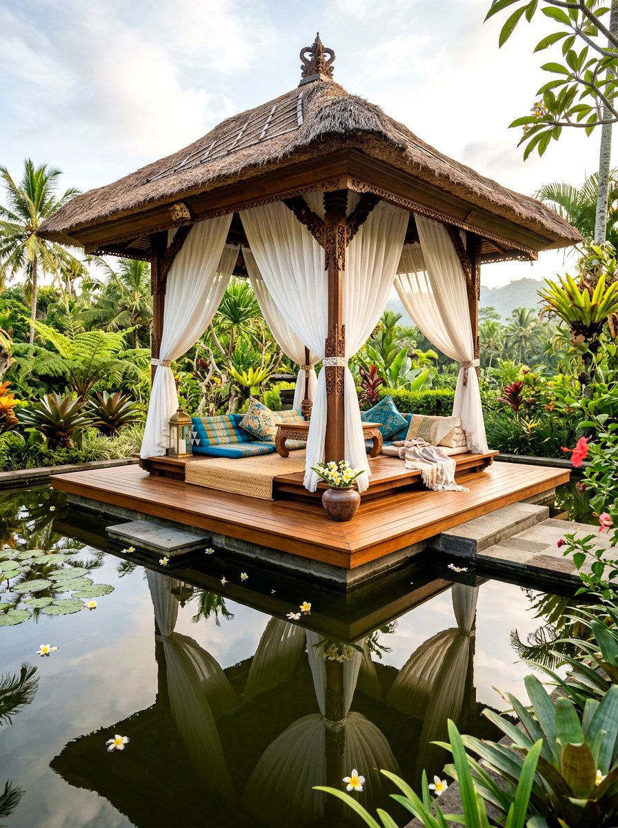 Balinese Pavilion - 30 resort style backyard ideas
