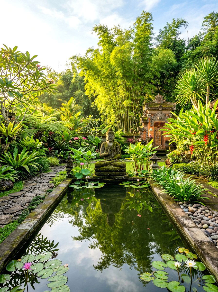 Balinese garden landscape - 30 tropical landscaping ideas