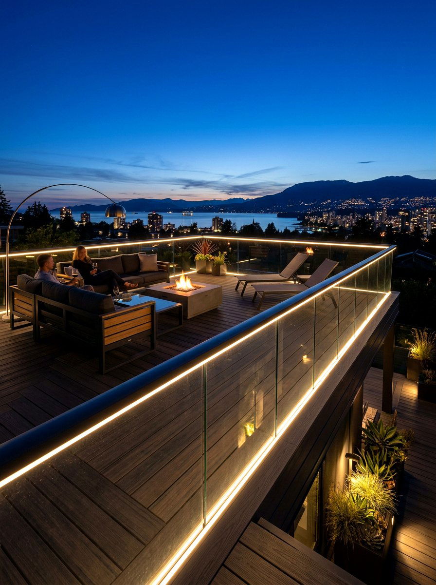 Balustrade Led Strips - 30 outdoor structure lighting ideas