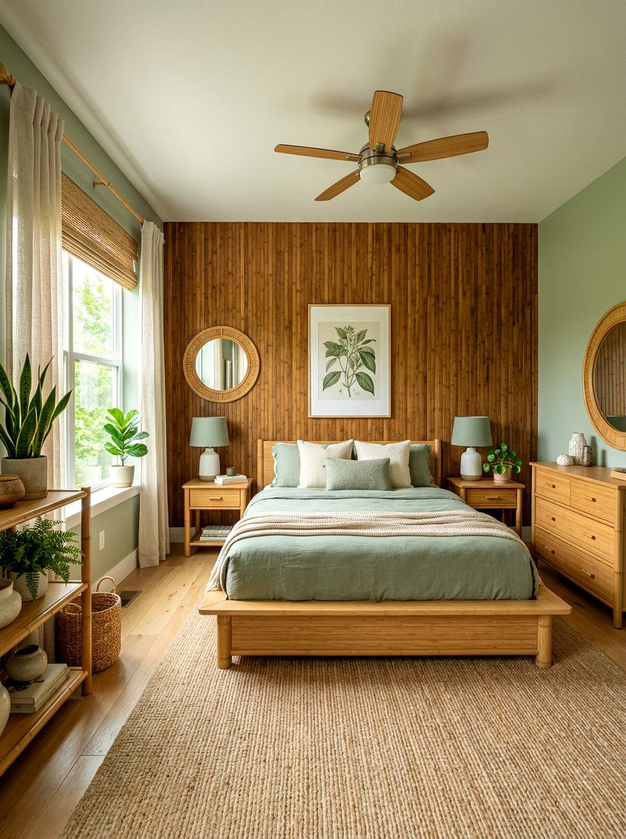 Bamboo Accent Bedroom - 30 resort summer bedroom ideas