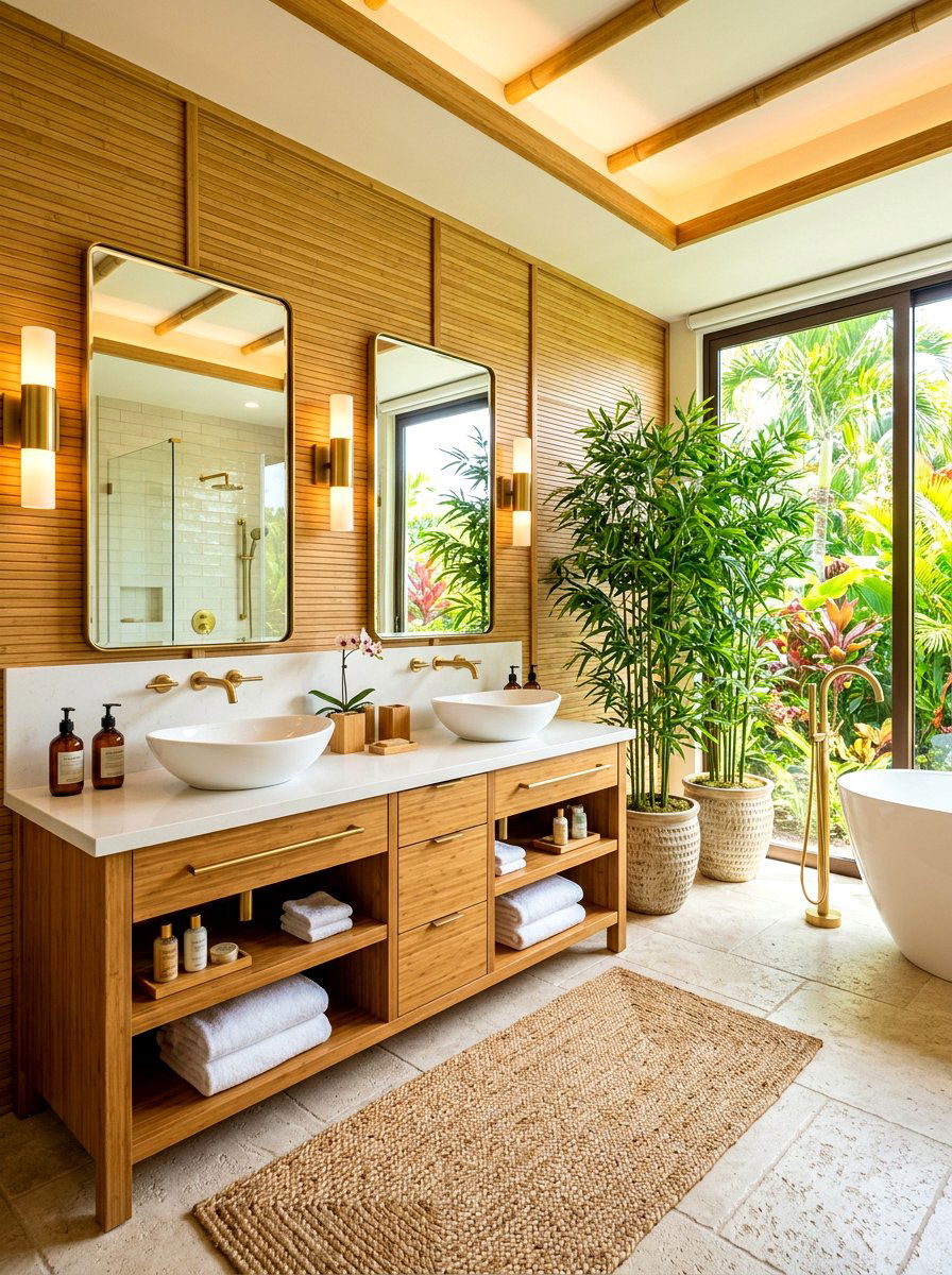 Bamboo Accent Spa Bathroom - 30 spa corner ideas