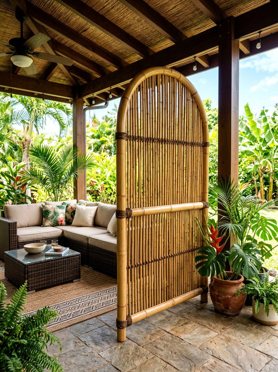 Bamboo Arched Room Divider - 30 arched room divider ideas