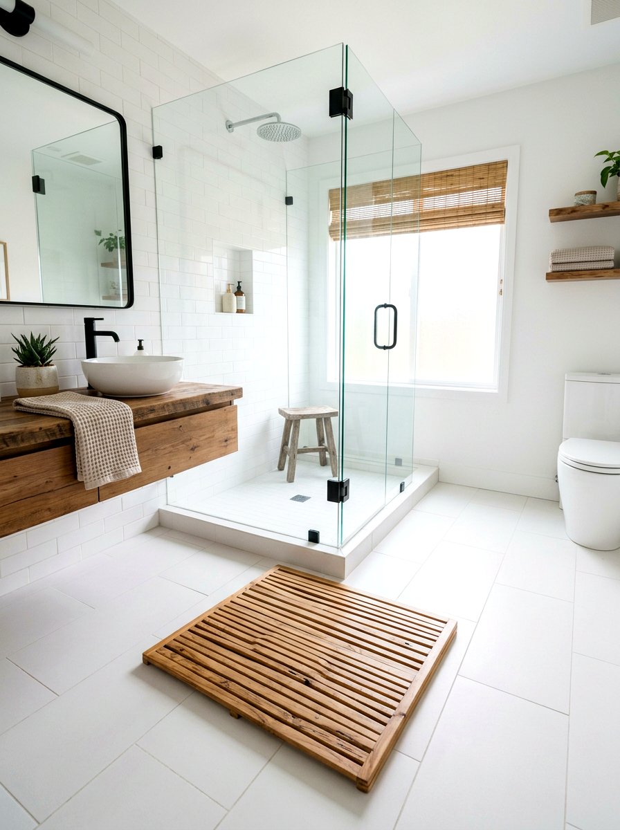 Bamboo Bath Mat - 30 natural fiber decor ideas