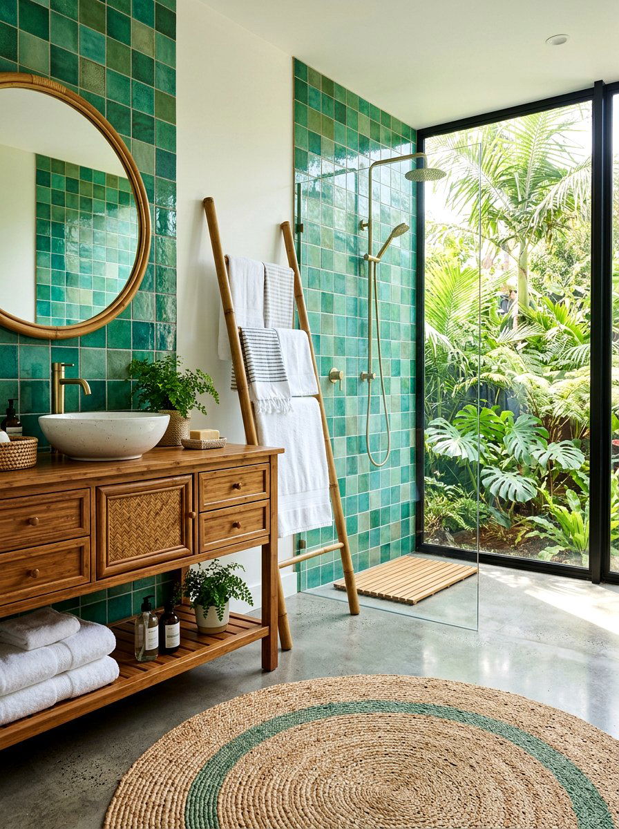 Bamboo Bathroom Furniture - 30 bathroom jungle ideas