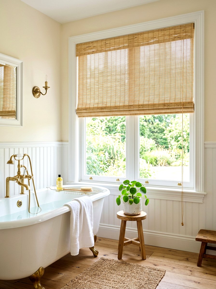 Bamboo Bathroom Shades - 30 Hamptons bathroom ideas