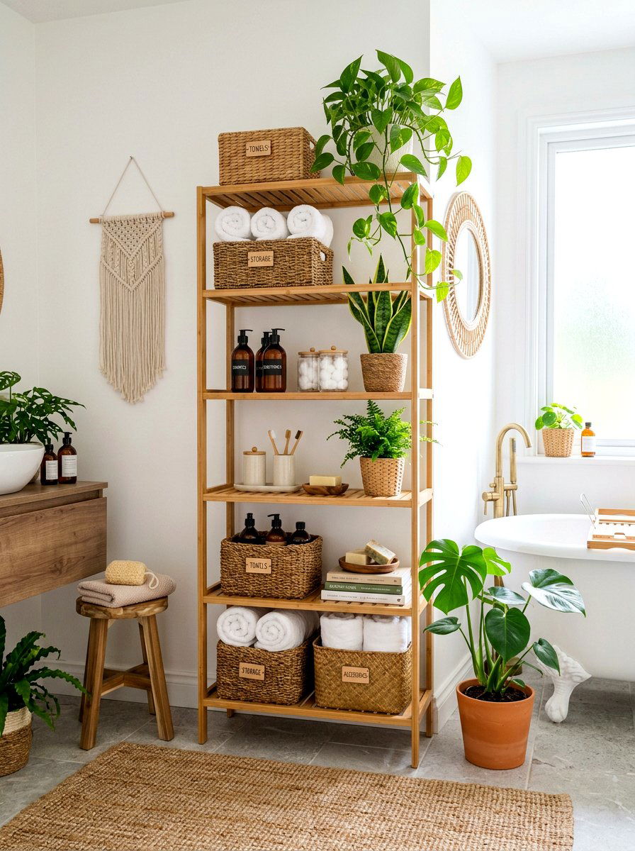 Bamboo Bathroom Storage - 30 nontoxic bathroom ideas