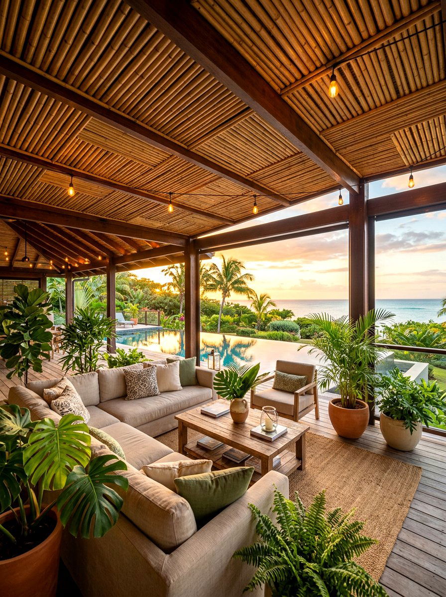 Bamboo Ceiling - 30 bamboo home decor ideas