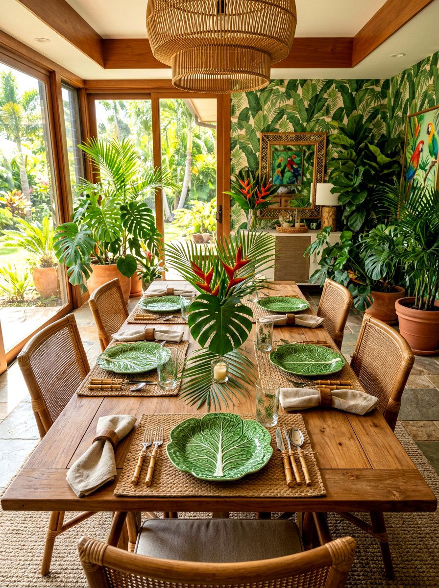 Bamboo Cutlery Tablescape - 30 lettuce plate dining ideas