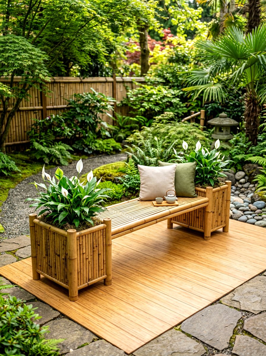 Bamboo Deck Planter Bench - 30 deck planter bench ideas