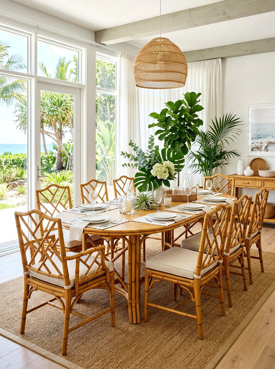 Bamboo Dining Room Furniture - 30 coastal dining room ideas
