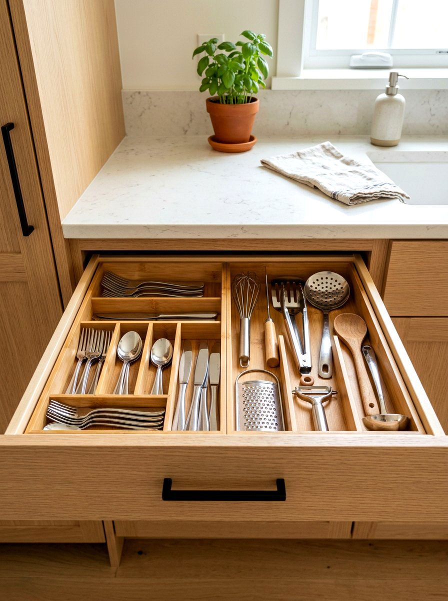Bamboo Drawer Divider - 30 apartment organization reset ideas