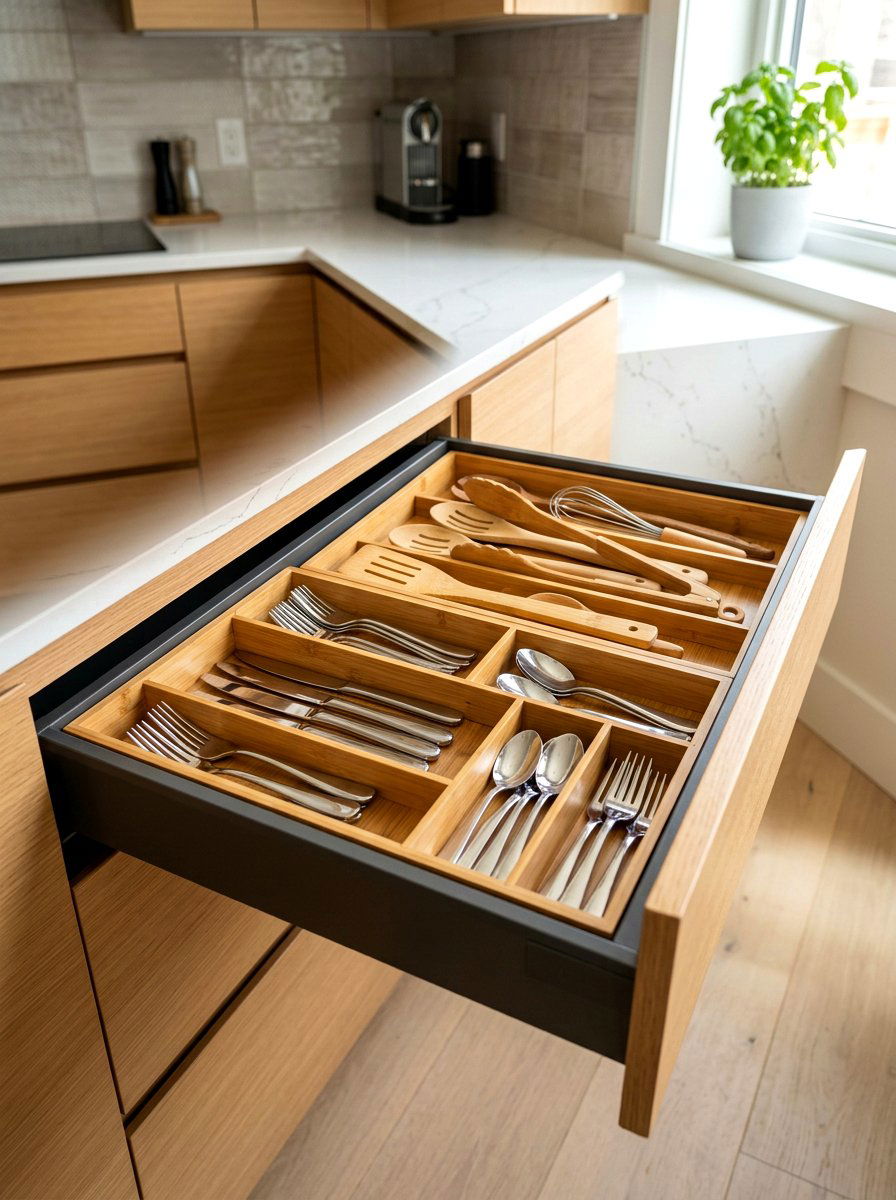 Bamboo Drawer Organizer - 30 reusable storage ideas