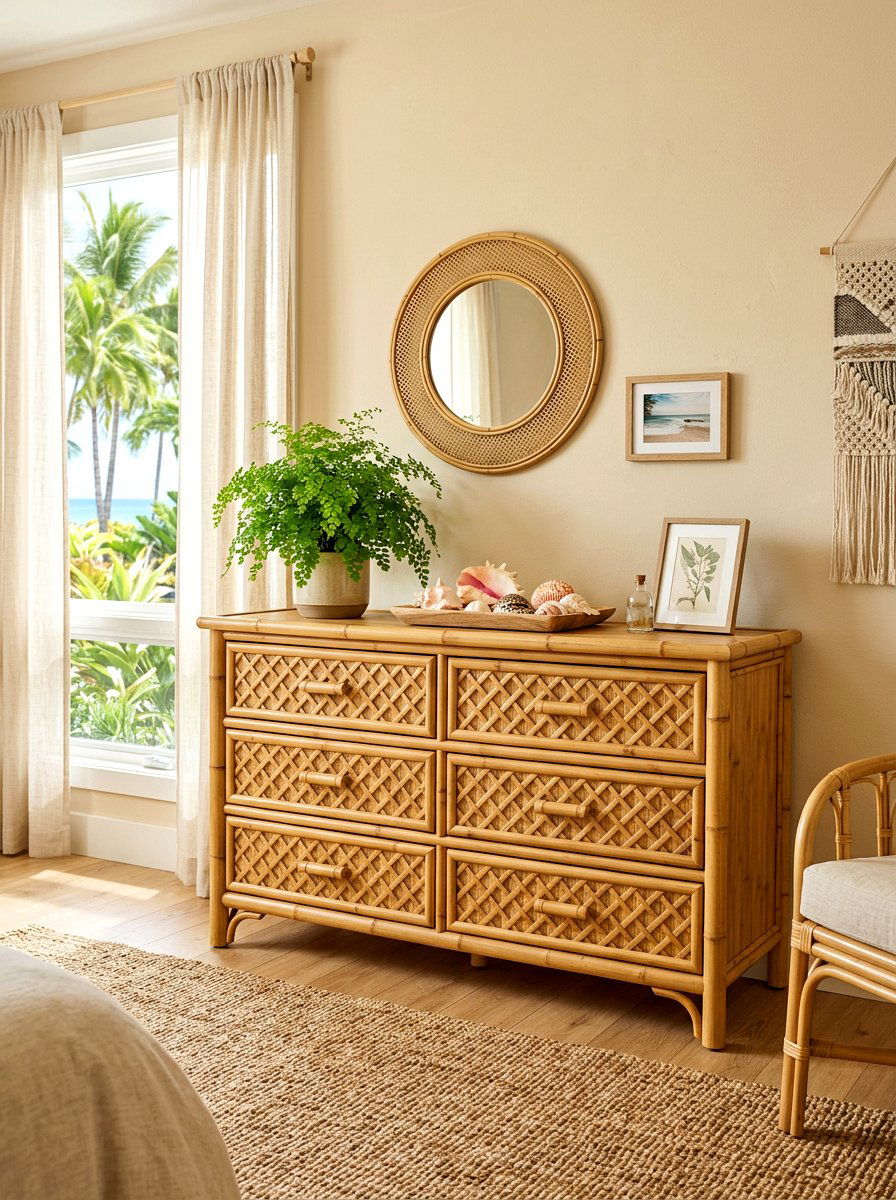 Bamboo Dresser - 30 guest room dresser ideas