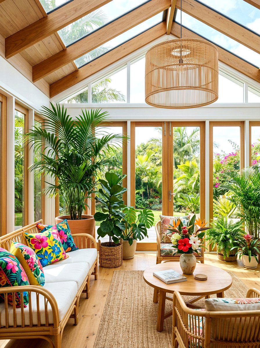Bamboo Drum Pendant - 30 sunroom lighting ideas