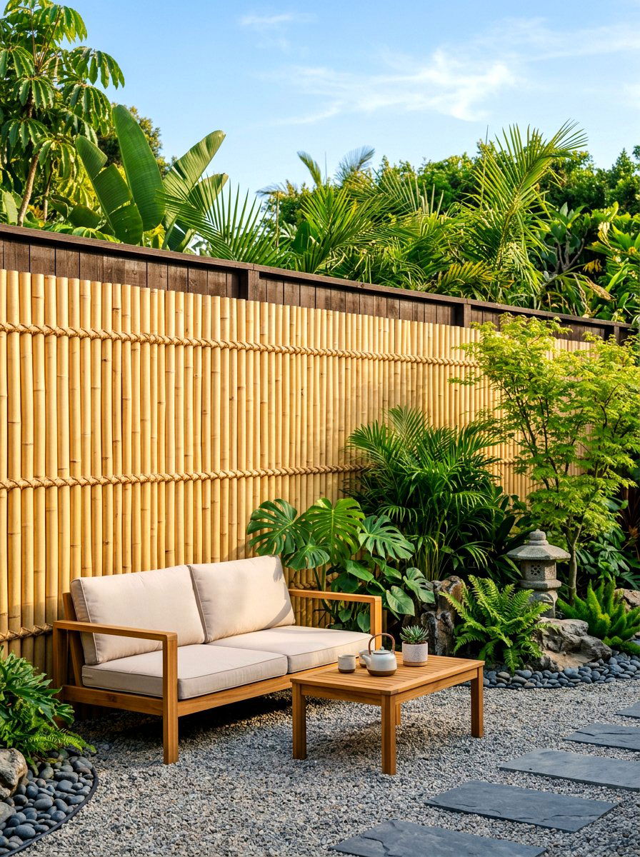 Bamboo Fence Cover - 30 budget patio ideas