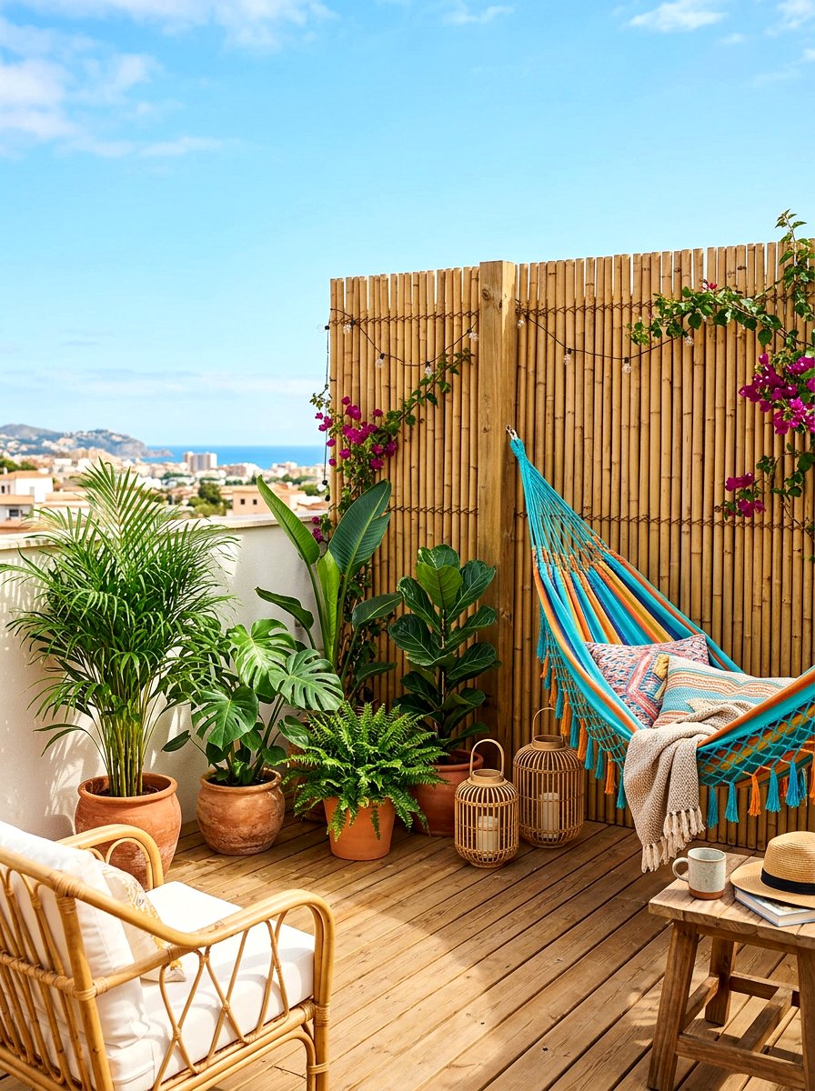 Bamboo Fence Roll - 30 rooftop privacy screen ideas