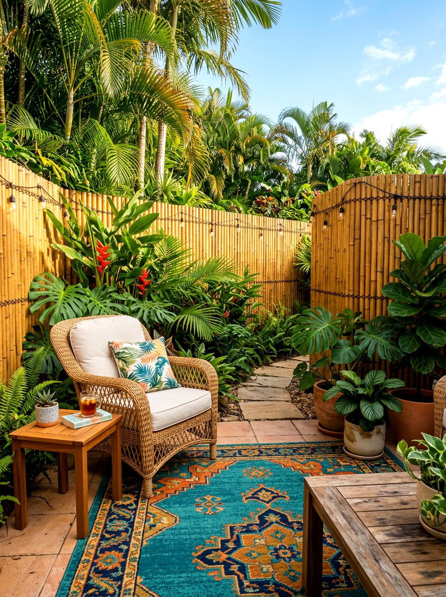 Bamboo Fence - 30 patio privacy ideas