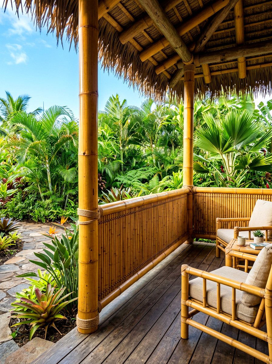 Bamboo Fencing Roll - 30 porch skirting ideas