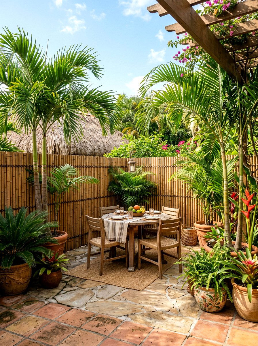 Bamboo Fencing Roll - 30 private patio screen ideas