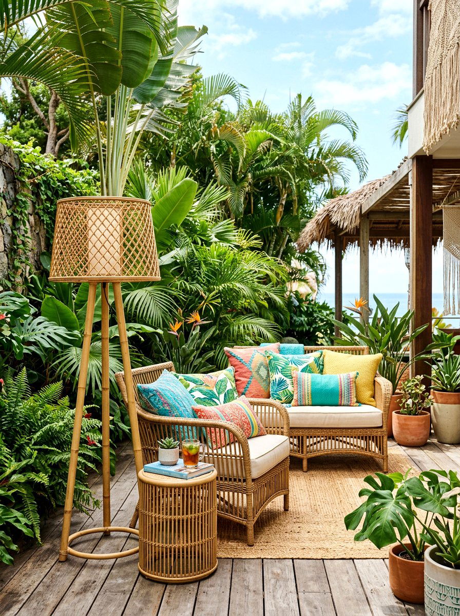 Bamboo Floor Lamp - 30 floor lamp corner ideas