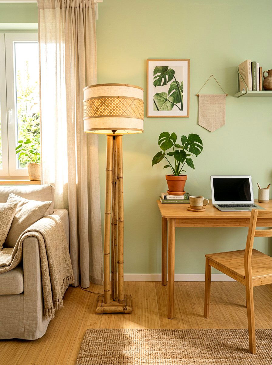 Bamboo Floor Lamp - 30 office floor lamp ideas